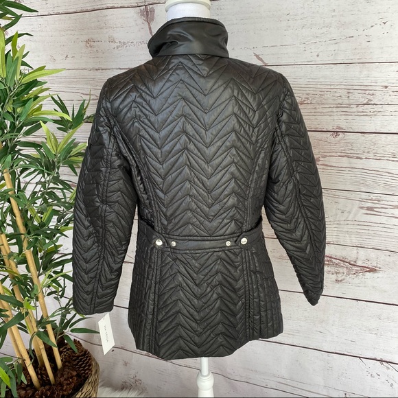 🌺VIA SPIGA ZIG-ZAG QUILTED CARGO JACKET NWT - Picture 6 of 11
